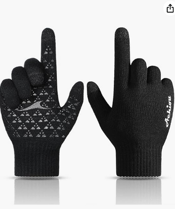 Achiou Winter Gloves for Men Women, Touch Screen Texting Warm Gloves with Thermal Soft Knit Lining,Elastic Cuff